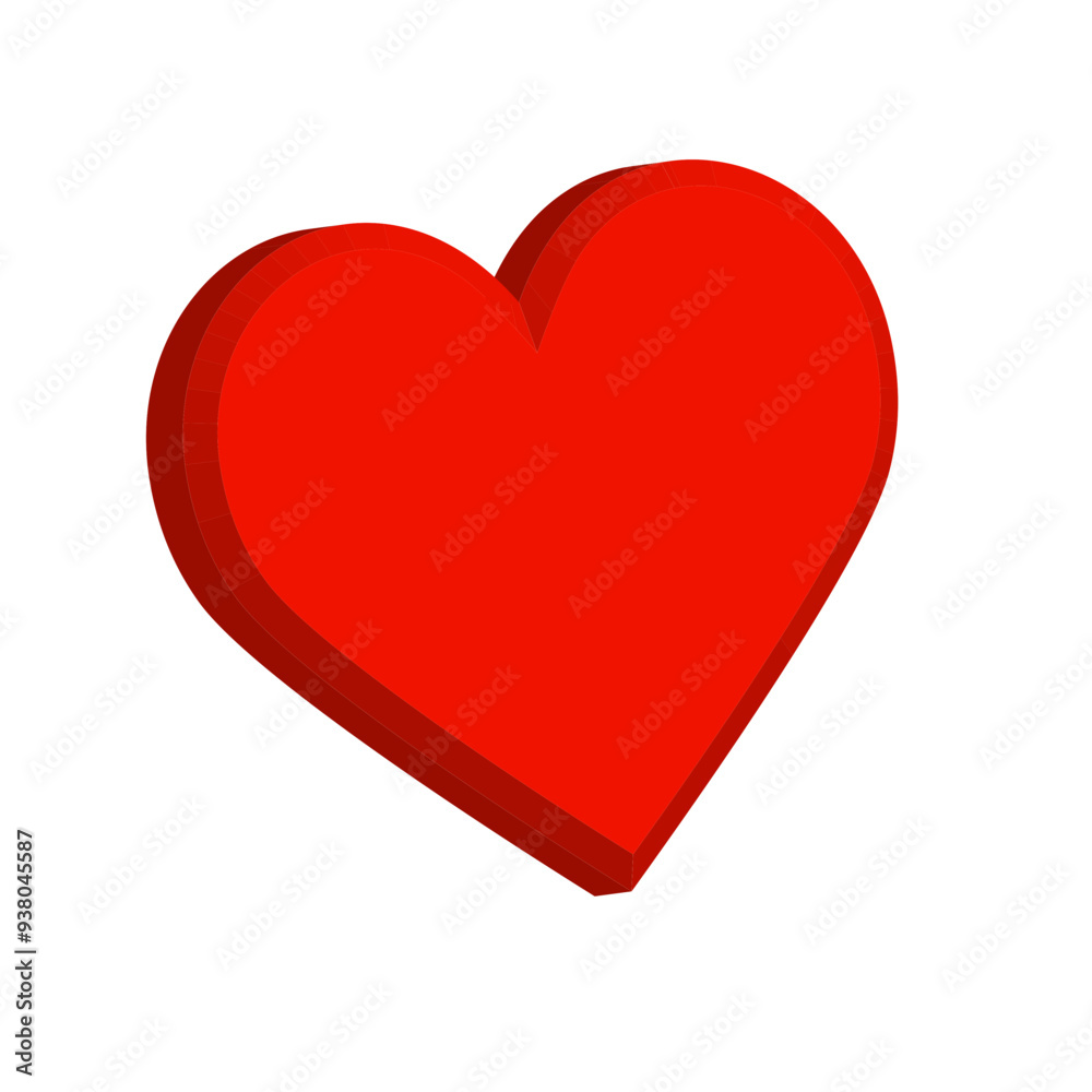 red heart isolated on white, 3d vector red heart isolated on white, 3d vector