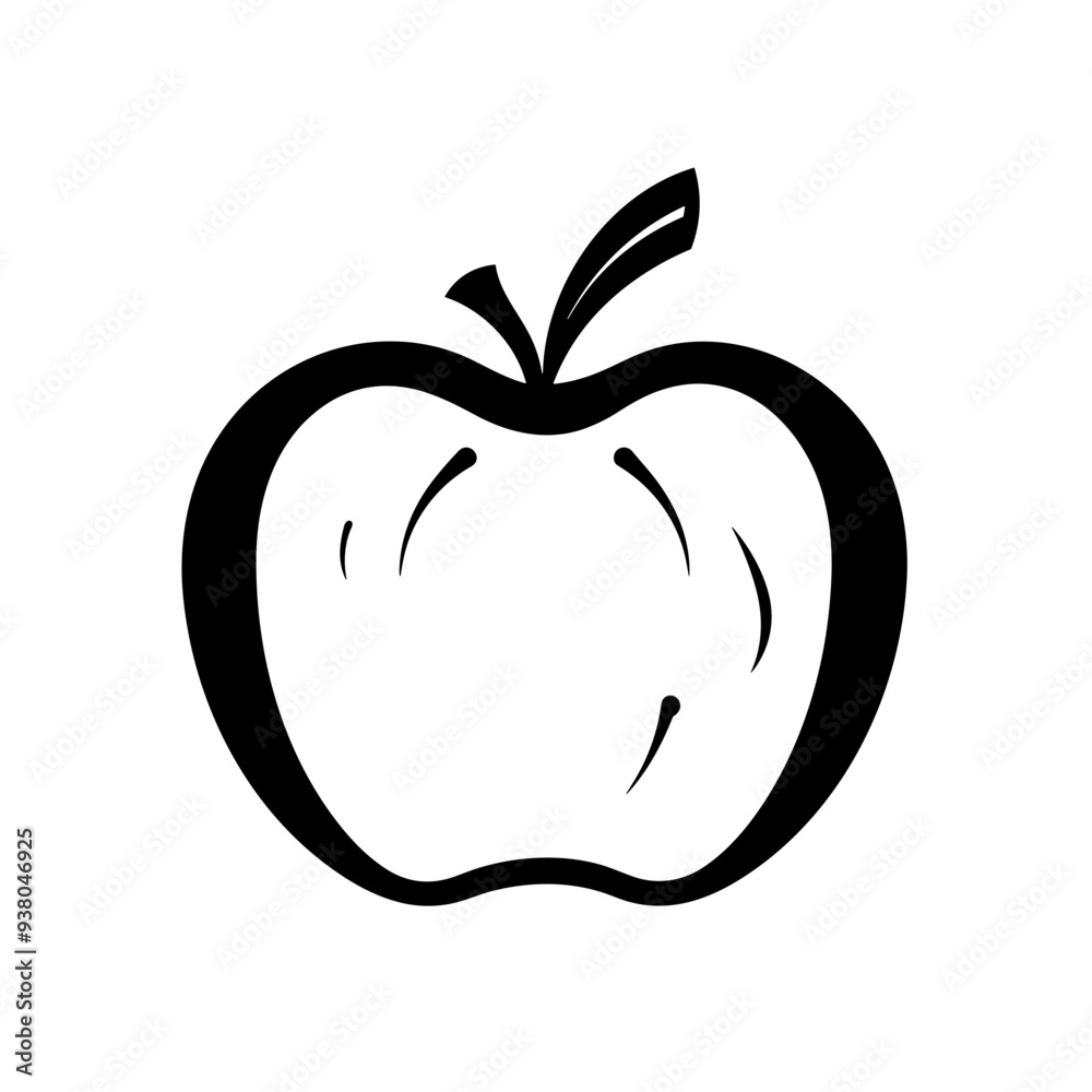 Apple, fruit, eat, icon, graphic, vector, black and white, red, red apple Apple, fruit, eat, icon, graphic, vector, black and white, red, red apple