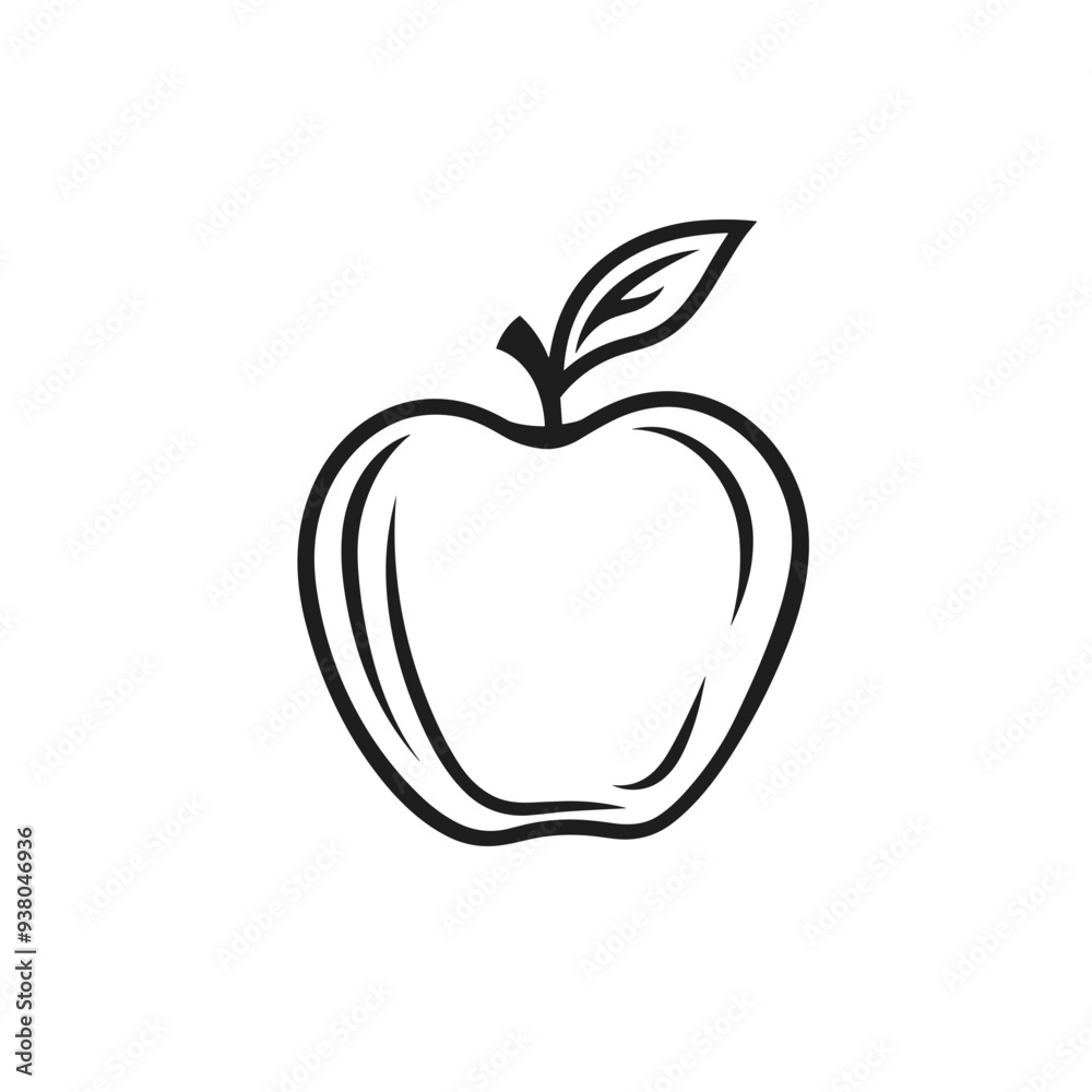 Apple, fruit, eat, icon, graphic, vector, black and white, red, red apple Apple, fruit, eat, icon, graphic, vector, black and white, red, red apple