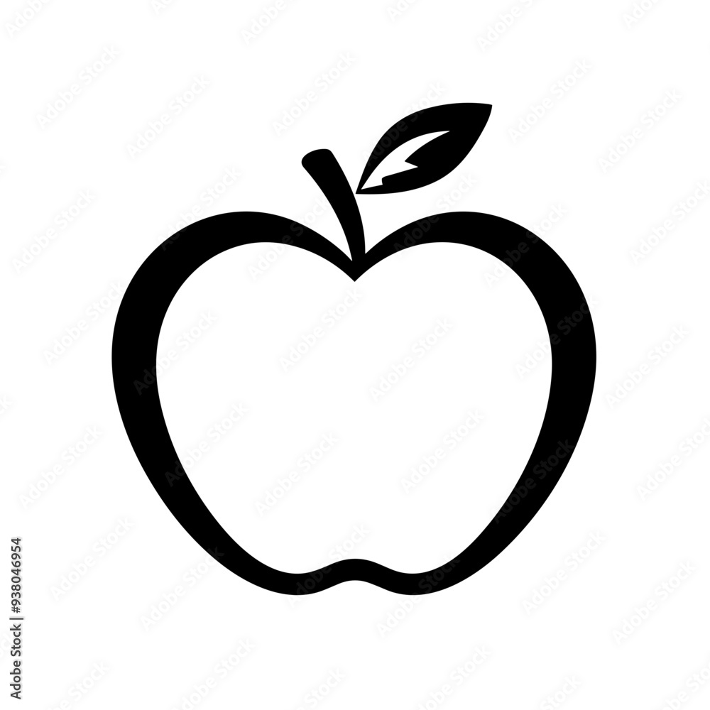 Apple, fruit, eat, icon, graphic, vector, black and white, red, red apple Apple, fruit, eat, icon, graphic, vector, black and white, red, red apple