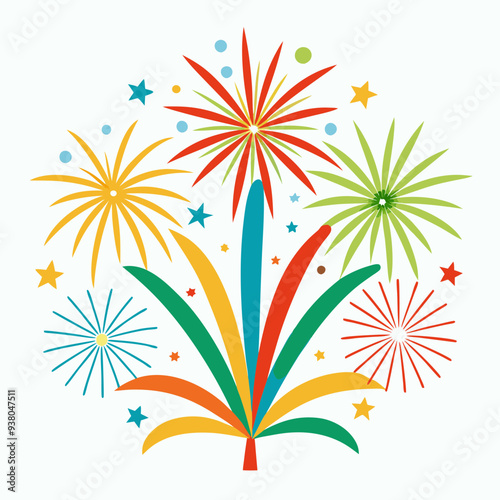 fireworks vector illustration