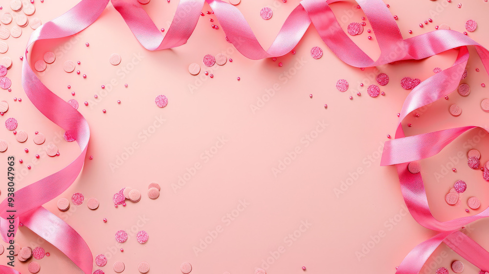 Blank pink frame for breast cancer messages, space for text
Blank pink frame for breast cancer messages, space for text