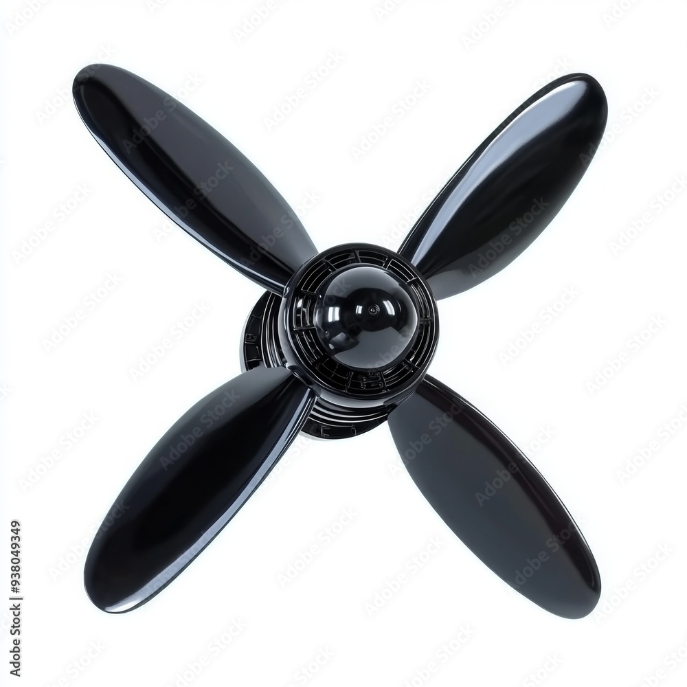 Obraz premium Four blade propeller with multiple speed versions, pen tool cutout, white background, fan propeller, airplane propeller. rotating propeller,Dynamic Rotation: Four-Blade Propeller in High Defini