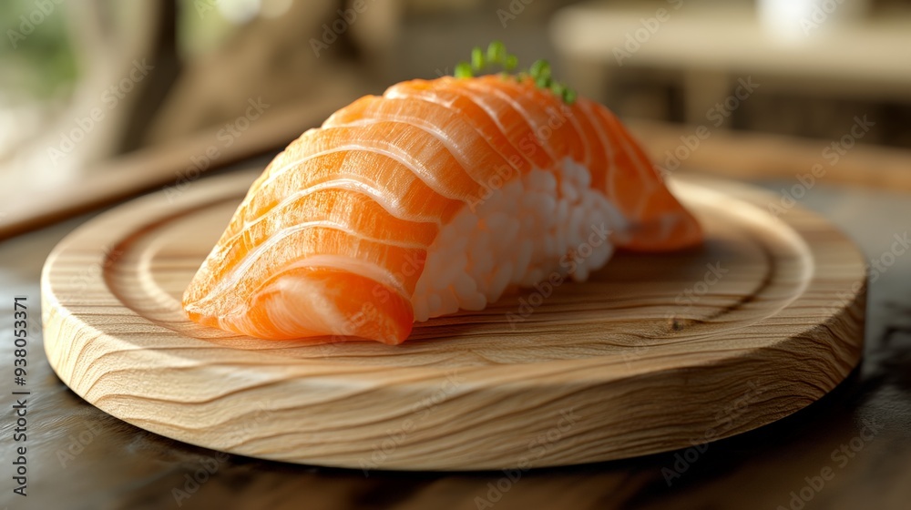 Elegant Sushi with Fresh Fish and Garnishes, Food Photography Elegant Sushi with Fresh Fish and Garnishes, Food Photography