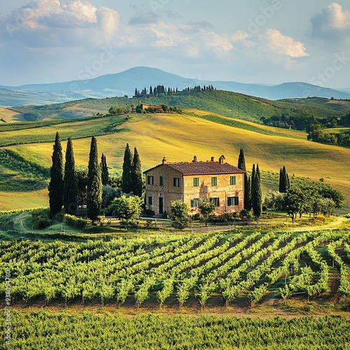 Countryside landscape in Tuscany region of Italy