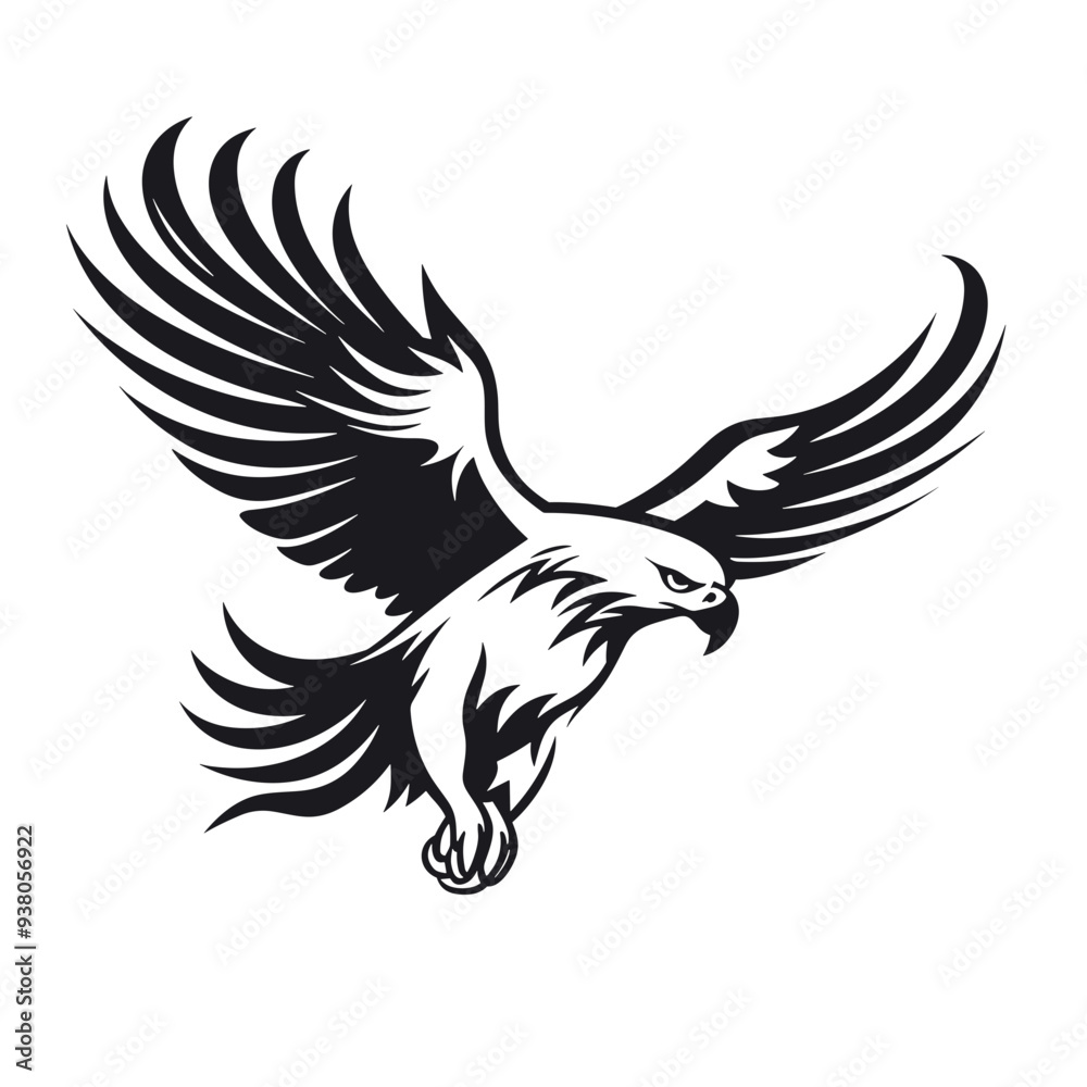 Fototapeta premium bird vector graphic, eagle, hawk, duck, seagull, owl, crow, raven, birdie, sparrow, black and white, colourful graphic