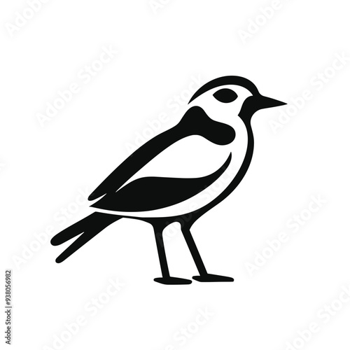 bird vector graphic, black and white, silhouette, colourful