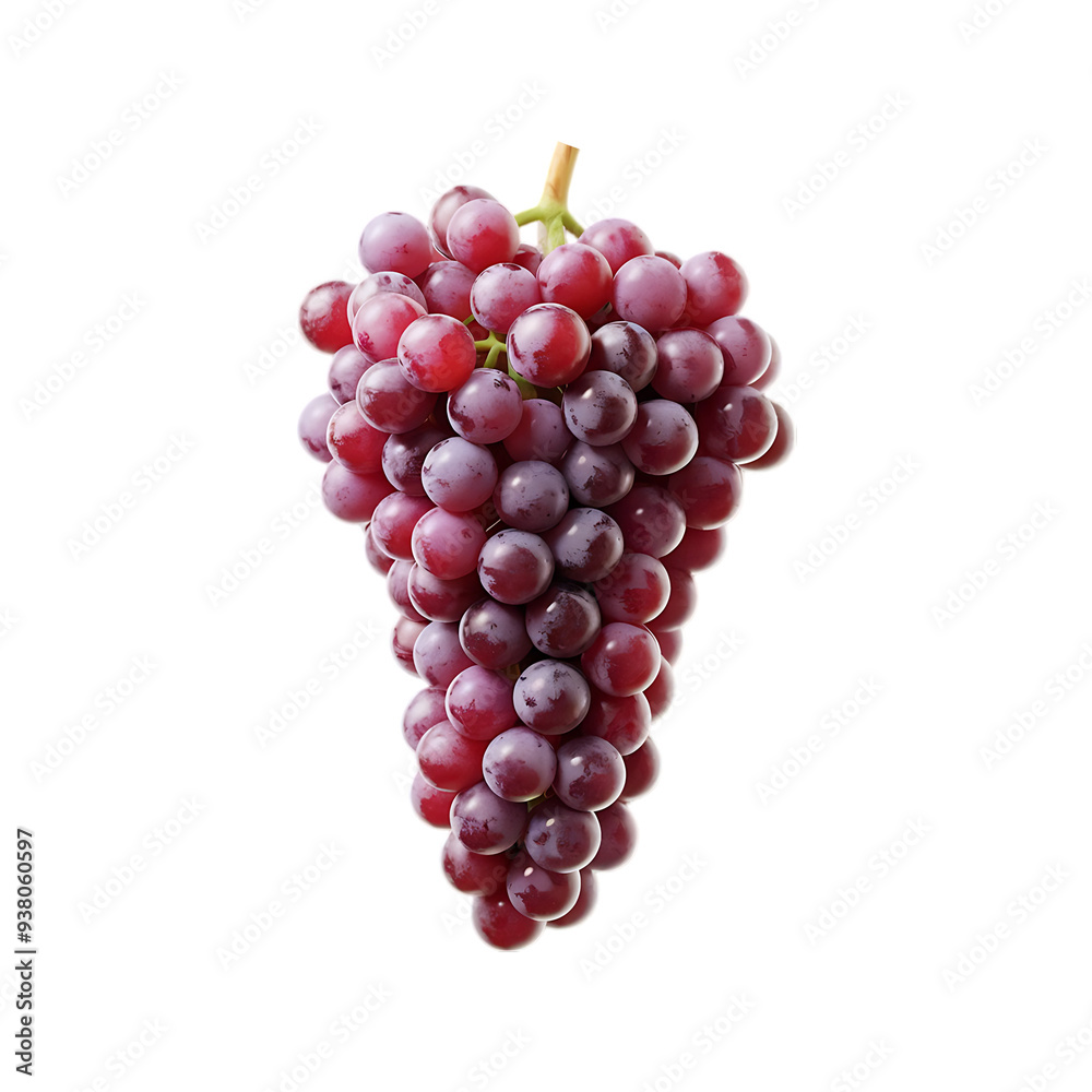 A bunch of purple grapes isolated on a transparent background by AI generative