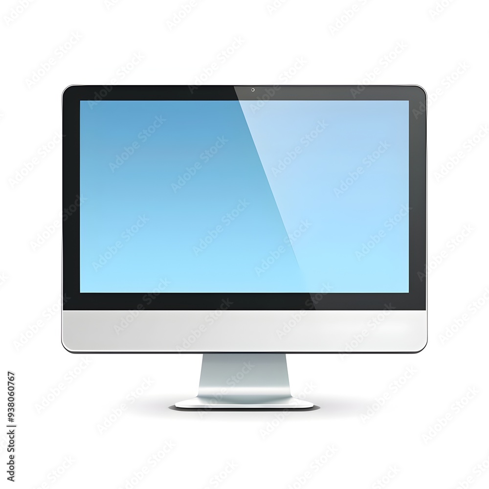Sleek Computer Monitor Icon Symbolizing Technology or IT on White Background Sleek Computer Monitor Icon Symbolizing Technology or IT on White Background