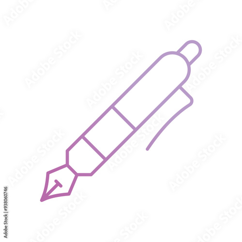 pen gradient icon with white background vector stock illustration