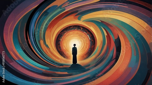 swirling vortex of technicolor abstrack color energy