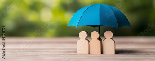 Umbrella covering a group of people from a storm, visualizing protection against life s uncertainties, life insurance umbrella, protection, coverage