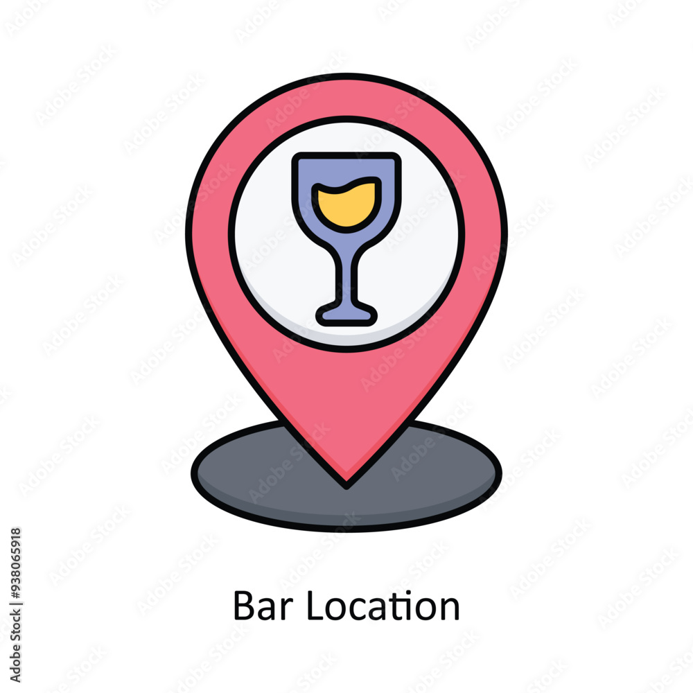 Bar Location filled outline icon style illustration. EPS 10 File Bar Location filled outline icon style illustration. EPS 10 File
