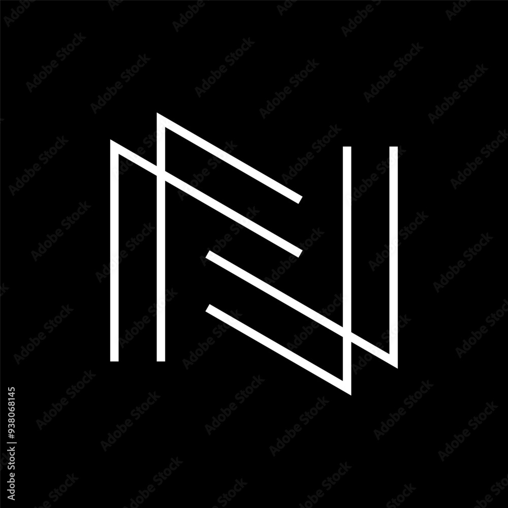 Letter NF FN creative line monogram logo Letter NF FN creative line monogram logo