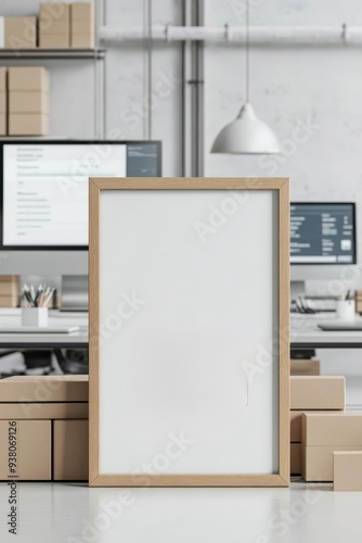 A frame mockup in an ecommerce companys office photo