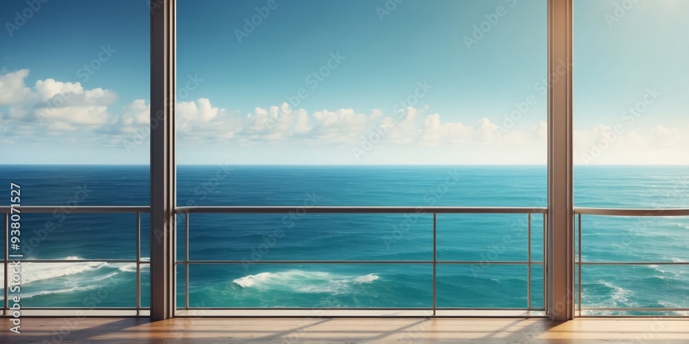 Fototapeta premium A beautiful view of the ocean from a balcony.