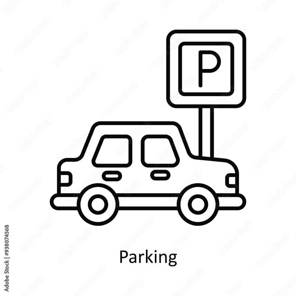 Parking solid icon style illustration. EPS 10 File Parking solid icon style illustration. EPS 10 File
