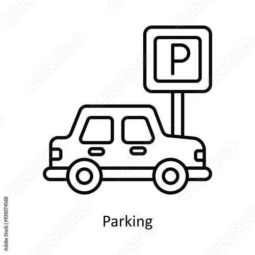 Wallpaper Mural Parking solid icon style illustration. EPS 10 File Torontodigital.ca