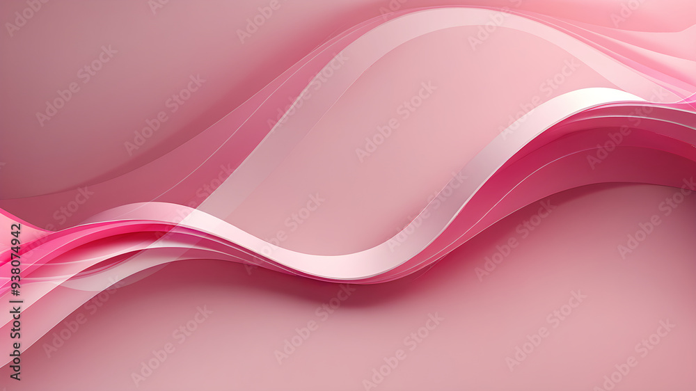 Fototapeta premium abstract pink 3d curves on pink lighter background for design banner poster wallpaper