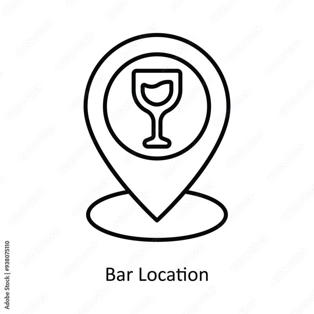 Bar Location solid icon style illustration. EPS 10 File Bar Location solid icon style illustration. EPS 10 File