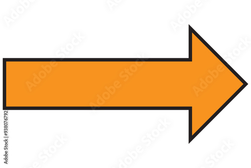 Straight long arrow vector icon. arrow icon isolated on white background