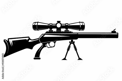 Hunting gun silhouette vector illustration