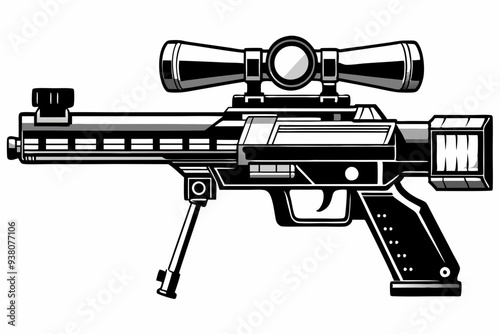 Hunting gun silhouette vector illustration