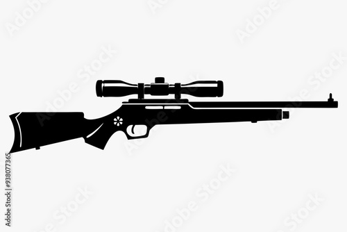 Hunting gun silhouette vector illustration