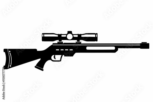 Hunting gun silhouette vector illustration