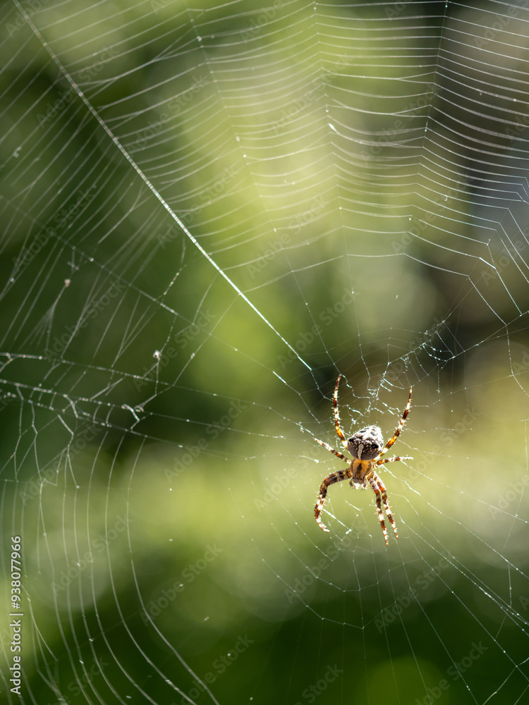 European garden spider Araneus Diadematus, also called cross spider, sitting in its spider web. European garden spider Araneus Diadematus, also called cross spider, sitting in its spider web.