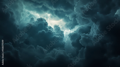 Lightning, thunder cloud dark cloudy sky