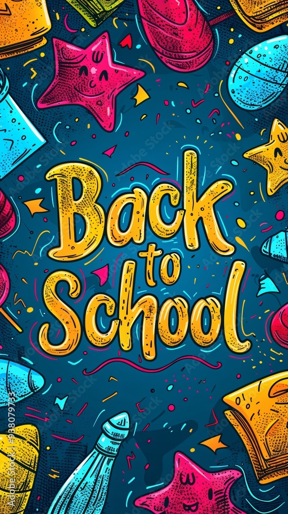 Obraz premium back to school lettering in pop art style