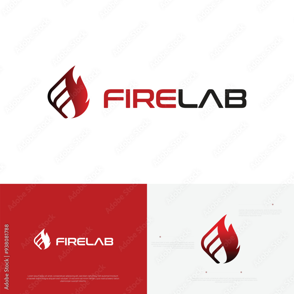 Obraz premium Fire laboratory negative space logo design