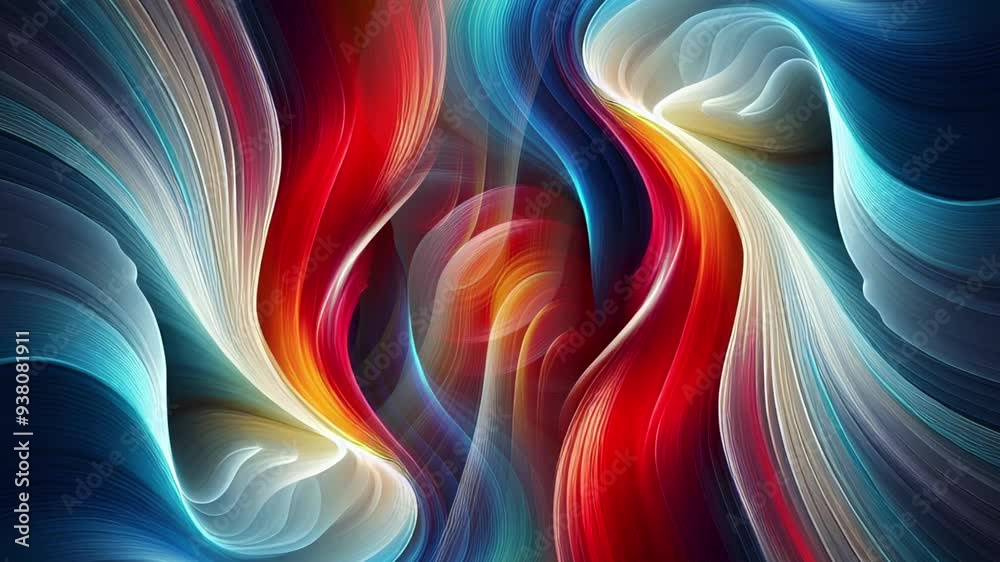 Vivid abstract swirl with colorful waves and fractal patternsA vibrant, abstract swirl of colors and patterns creating a dynamic and dreamy background with a rainbow-like spectrum