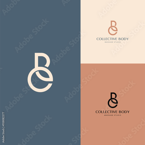 Modern unique letter CB BC logo design template vector