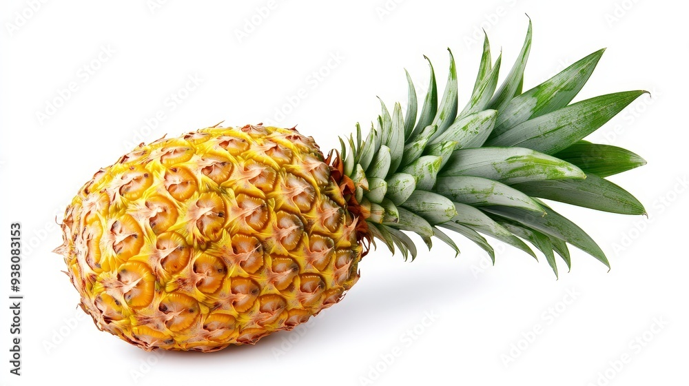 Single ripe pineapple isolated on white background. Single ripe pineapple isolated on white background.