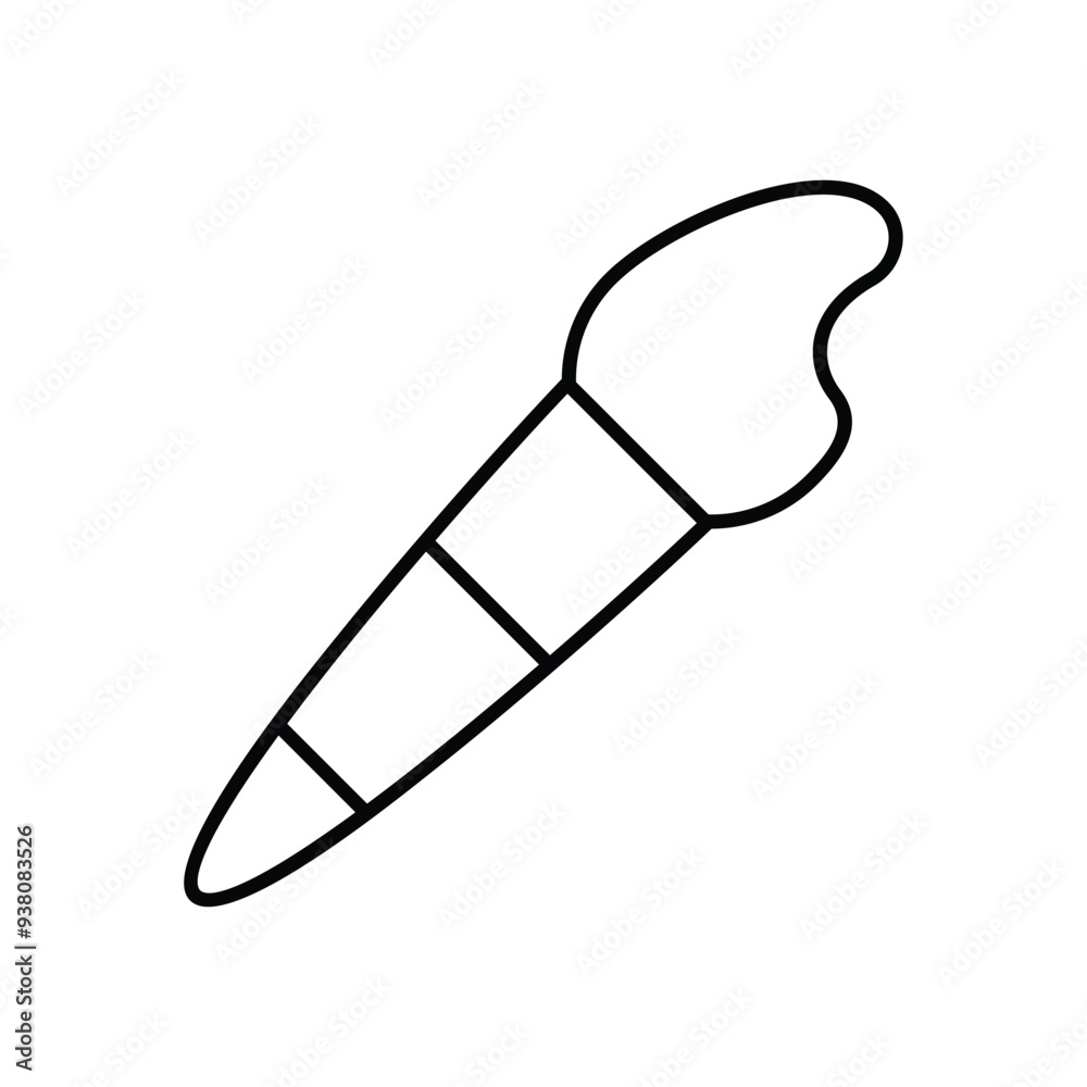 paint brush line icon with white background vector stock illustration paint brush line icon with white background vector stock illustration