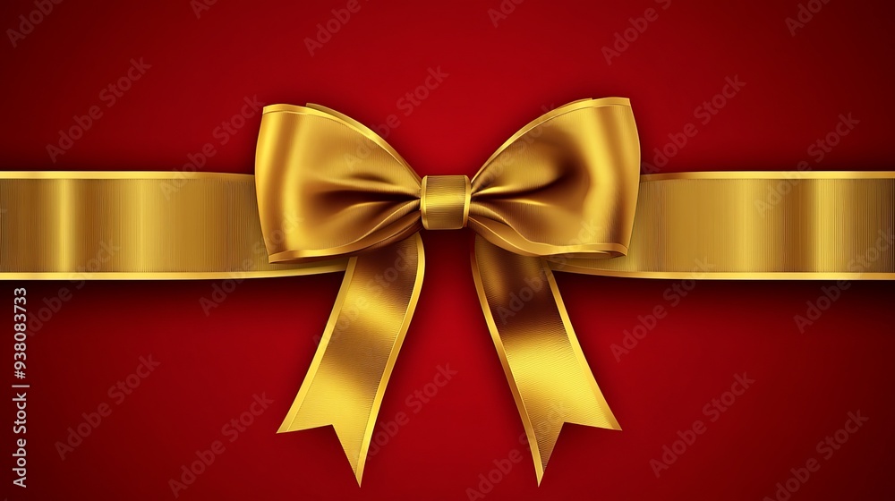 Luxurious Red Ribbon with Gold Bow for Special Occasions Luxurious Red Ribbon with Gold Bow for Special Occasions