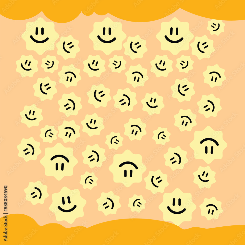 Fototapeta premium Sun vector illustration. Sun with different color. Children's flat illustration. Sunshine clip art graphics Digital Illustrations.
