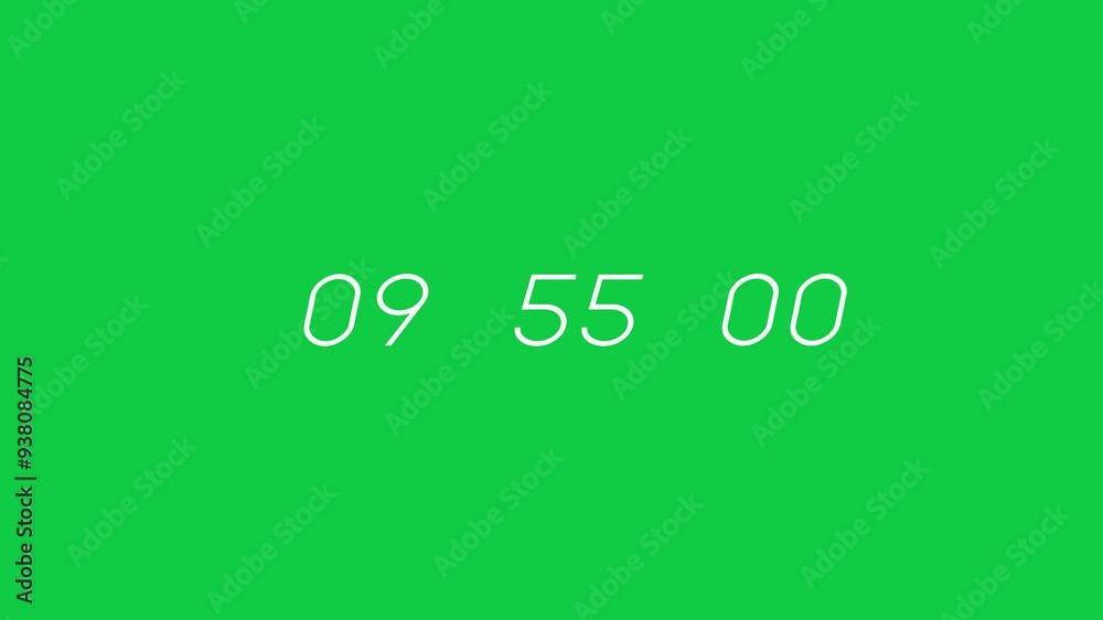 10 minutes animation clock countdown with milliseconds 