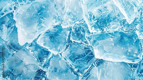 Ice Texture Cracks Surface with Abstract Winter Ice Background. AI generated illustration