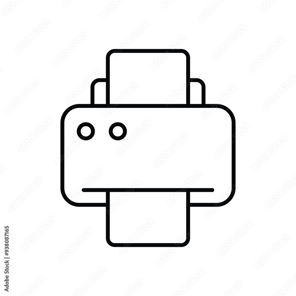 printer line icon with white background vector stock illustration printer line icon with white background vector stock illustration