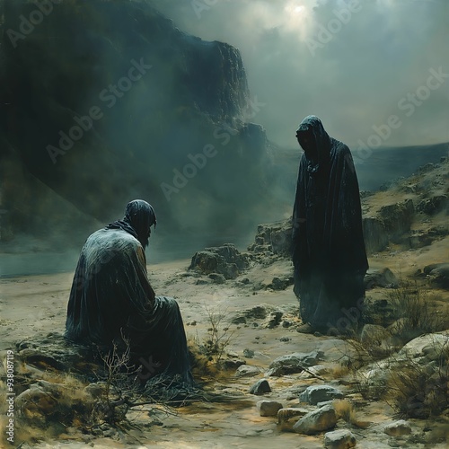 Biblical Story, Jesus was taken by the Spirit into the Desert to be Tempted by the Devil