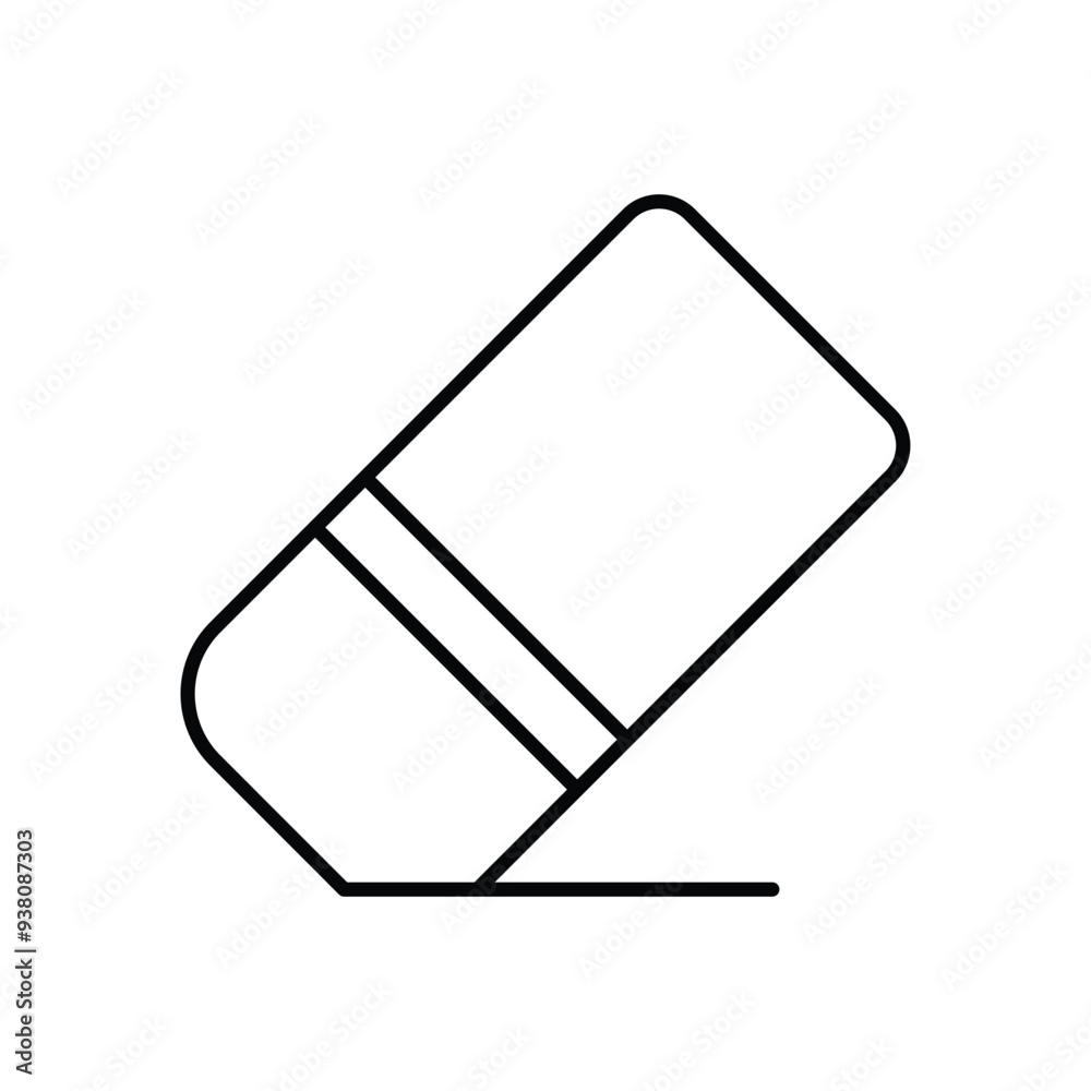 eraser line icon with white background vector stock illustration eraser line icon with white background vector stock illustration