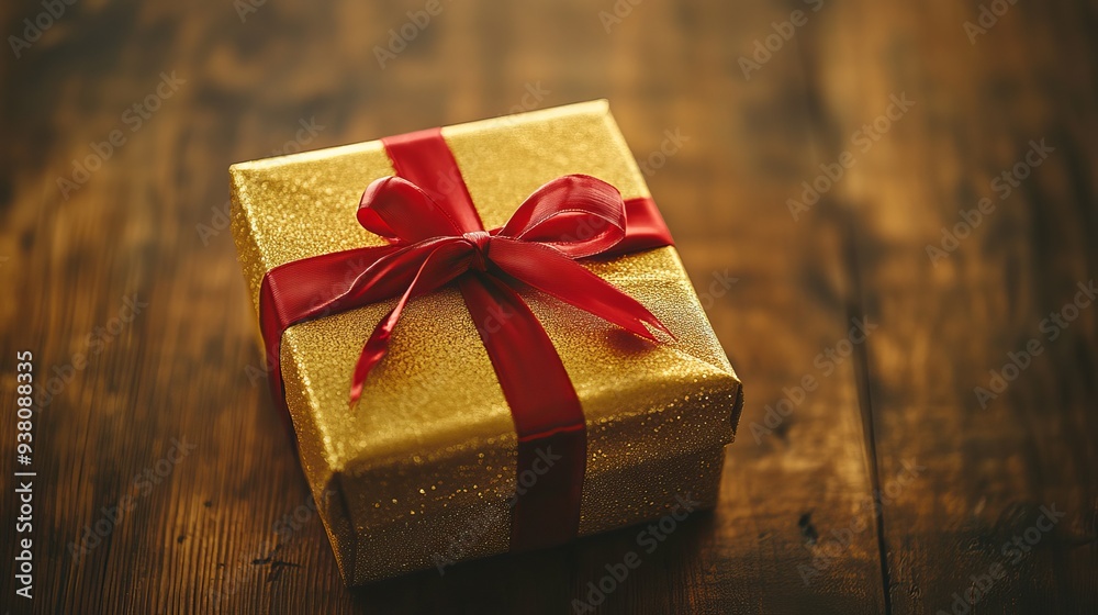 Red Ribbon with Gold Bow Ideal for Wedding Decorations Red Ribbon with Gold Bow Ideal for Wedding Decorations