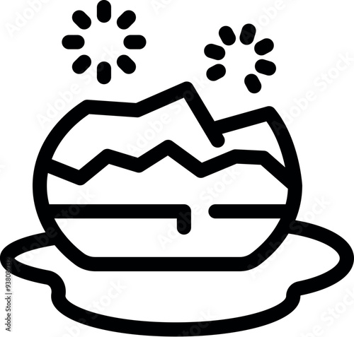 Egg is breaking open on the floor, symbolizing failure and new beginnings