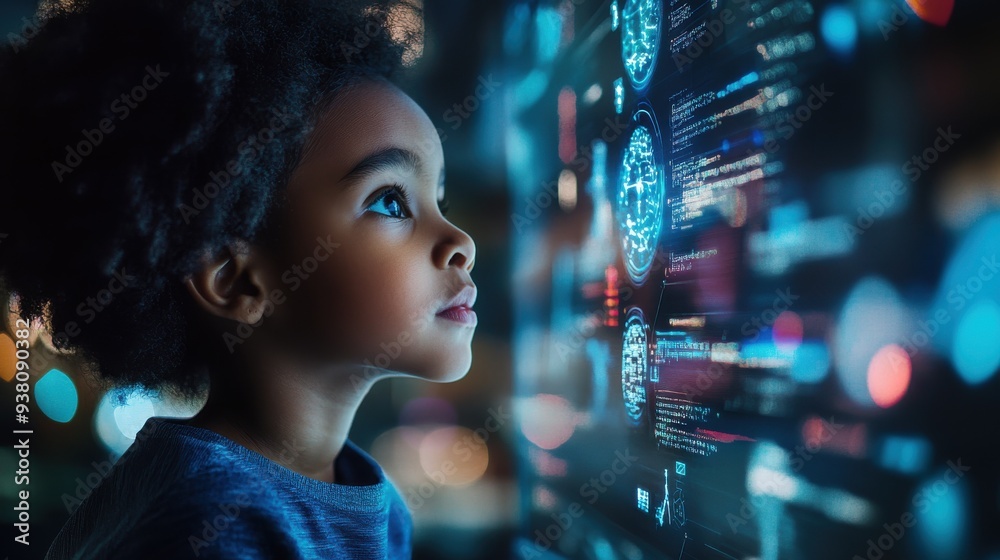 Children immersed in digital learning with AI assistance, highlighting the future of education and the potential for optimized, technology-enhanced learning. Children immersed in digital learning with AI assistance, highlighting the future of education and the potential for optimized, technology-enhanced learning.