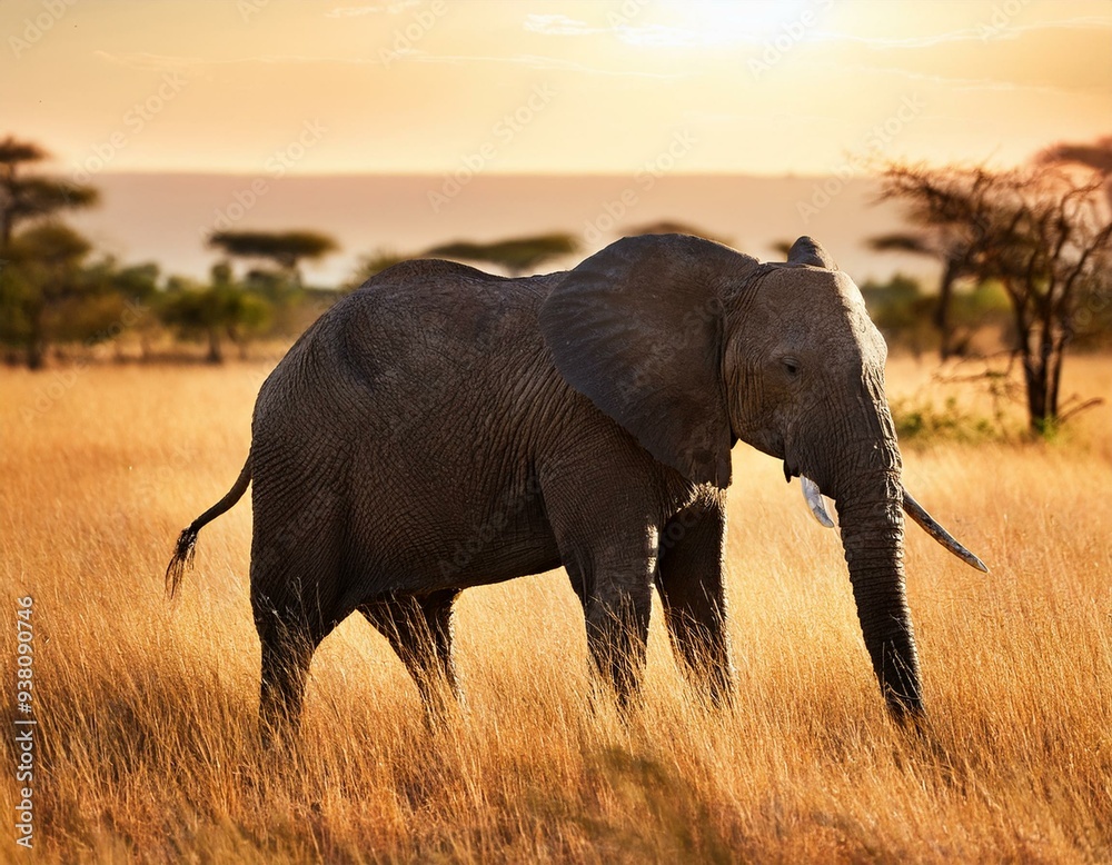 Fototapeta premium Elephant in the Wild - Safari in Africa