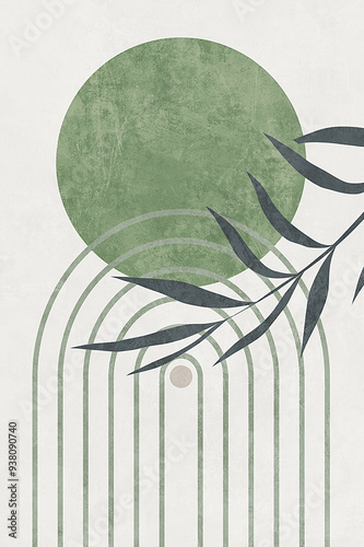 A series of modern, stylish printable posters. Abstraction in Boho style