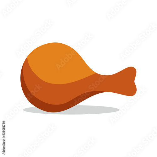 Chicken leg icon isolate on transparent background.